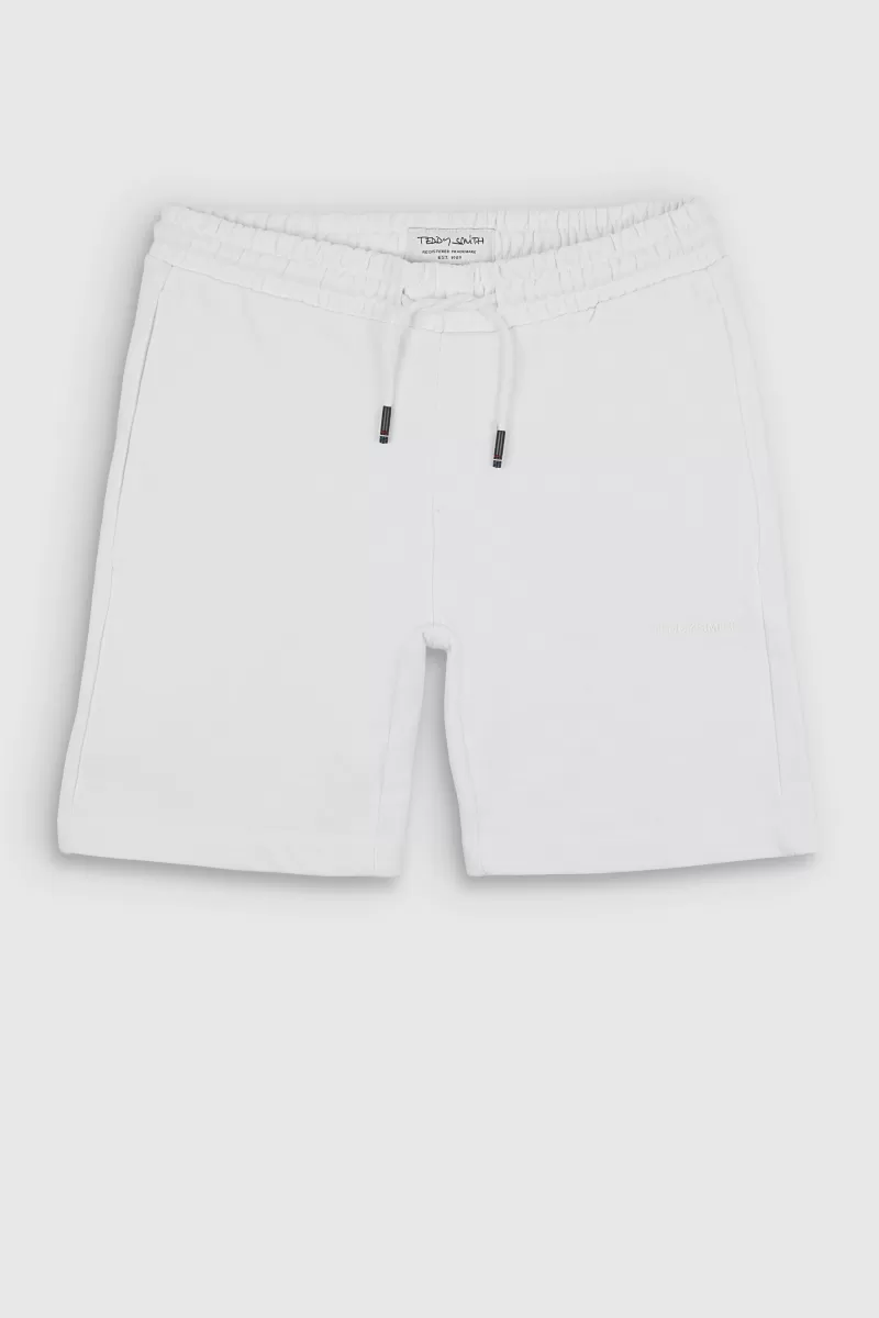 Teddy Smith Short & Bermuda<Bermuda confort en tissu molletonné S-NARKY SH JR BLANC