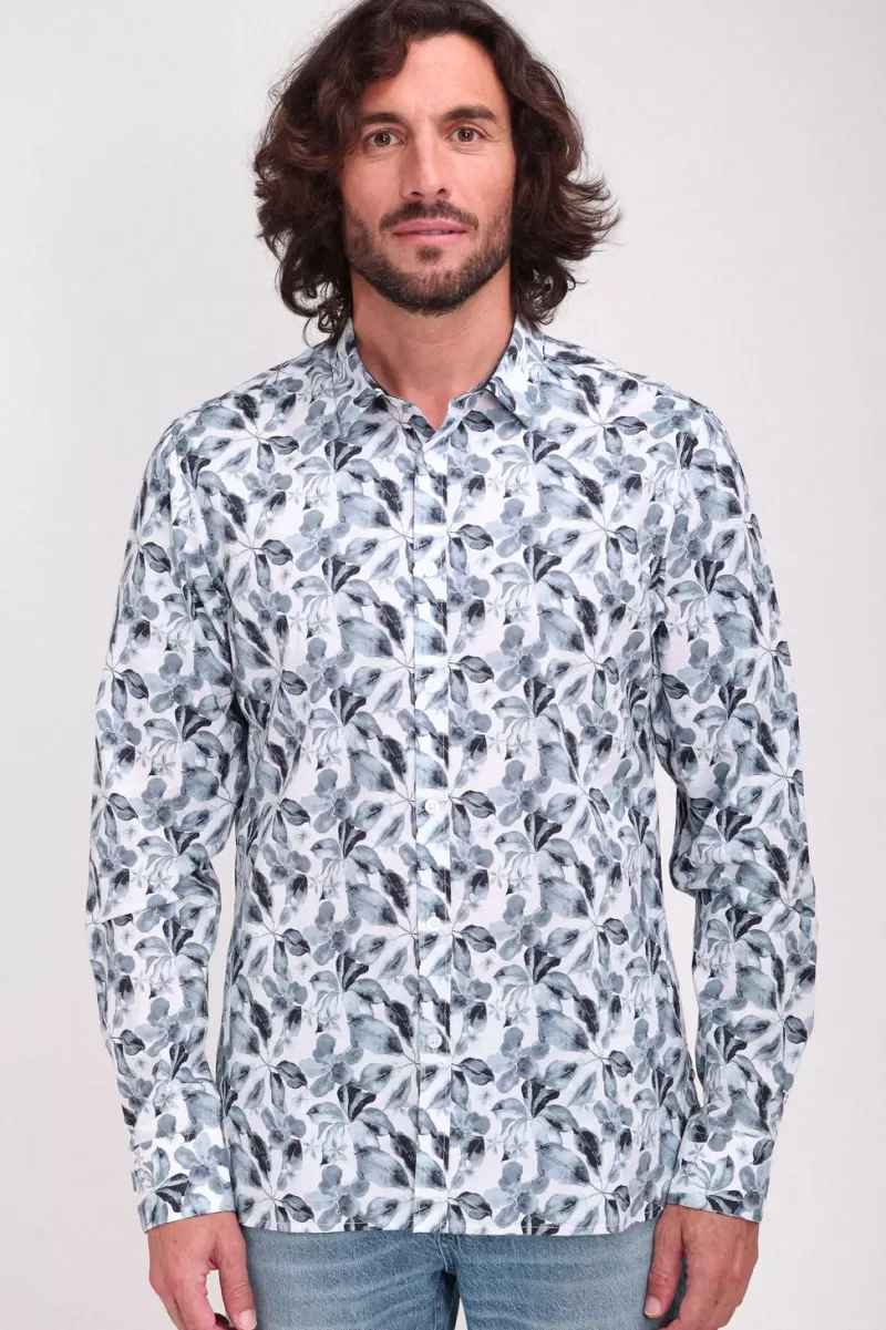 Teddy Smith Chemise<Chemise à pinces avec col français C-AXEL ML BLANC/FLORAL