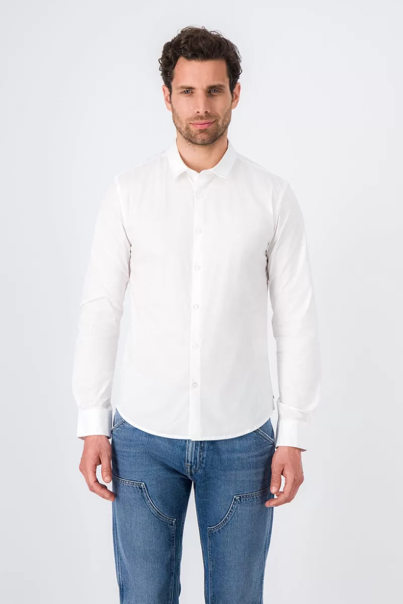 Teddy Smith Chemise<Chemise à pinces avec col français C-GOPHER ML BLANC