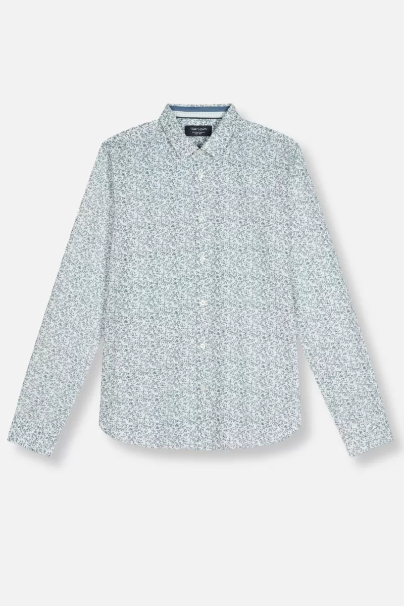 Teddy Smith Chemise<Chemise à pinces col français CARTON ML BLANC/PRINT 1 BLANC/PRINT1