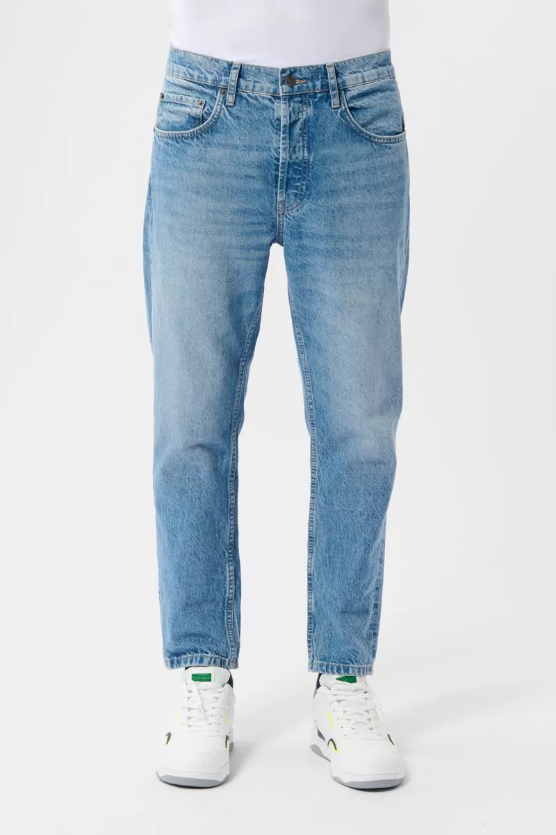 Teddy Smith Jeans<Jean coupe décontractée DAD CROPPED FRIPP/INDIGO CLAIR