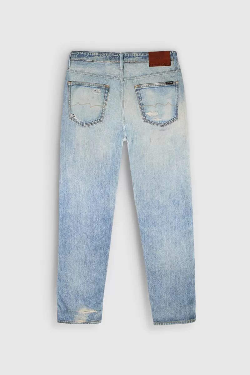 Teddy Smith Jeans<Jean denim coupe décontractée DAD PANT FRIPP/INDIGO CLAIR