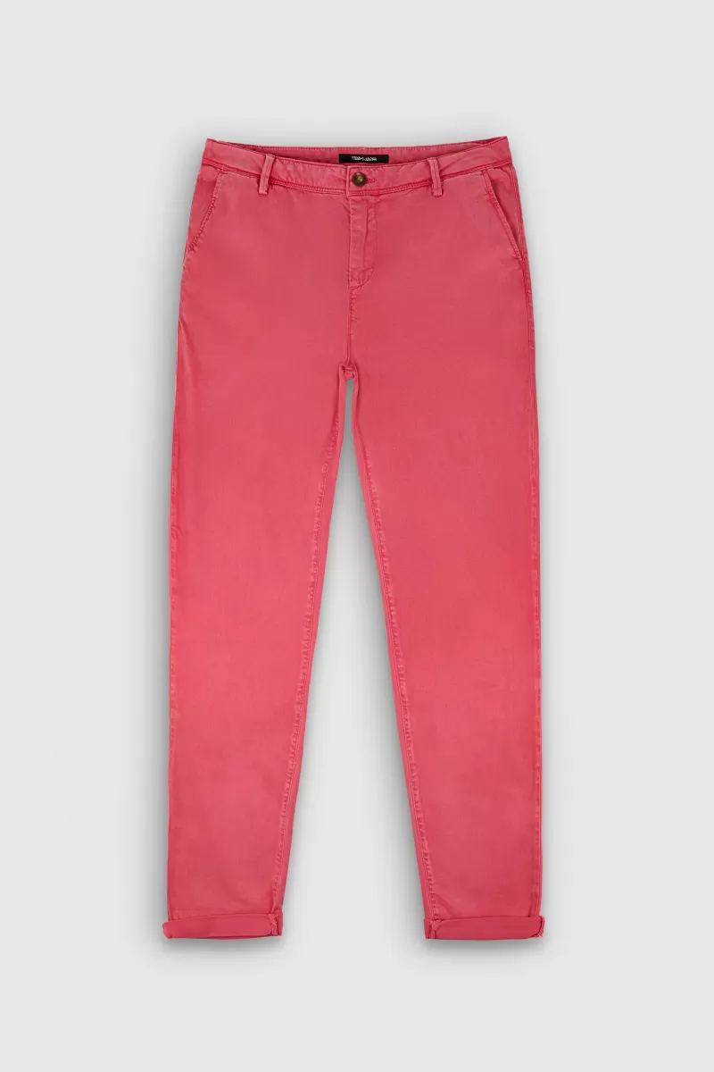 Teddy Smith Pantalon<Pantalon coupe chino slim P-NINA CHINO JAFFY PINK JAFFYPINK