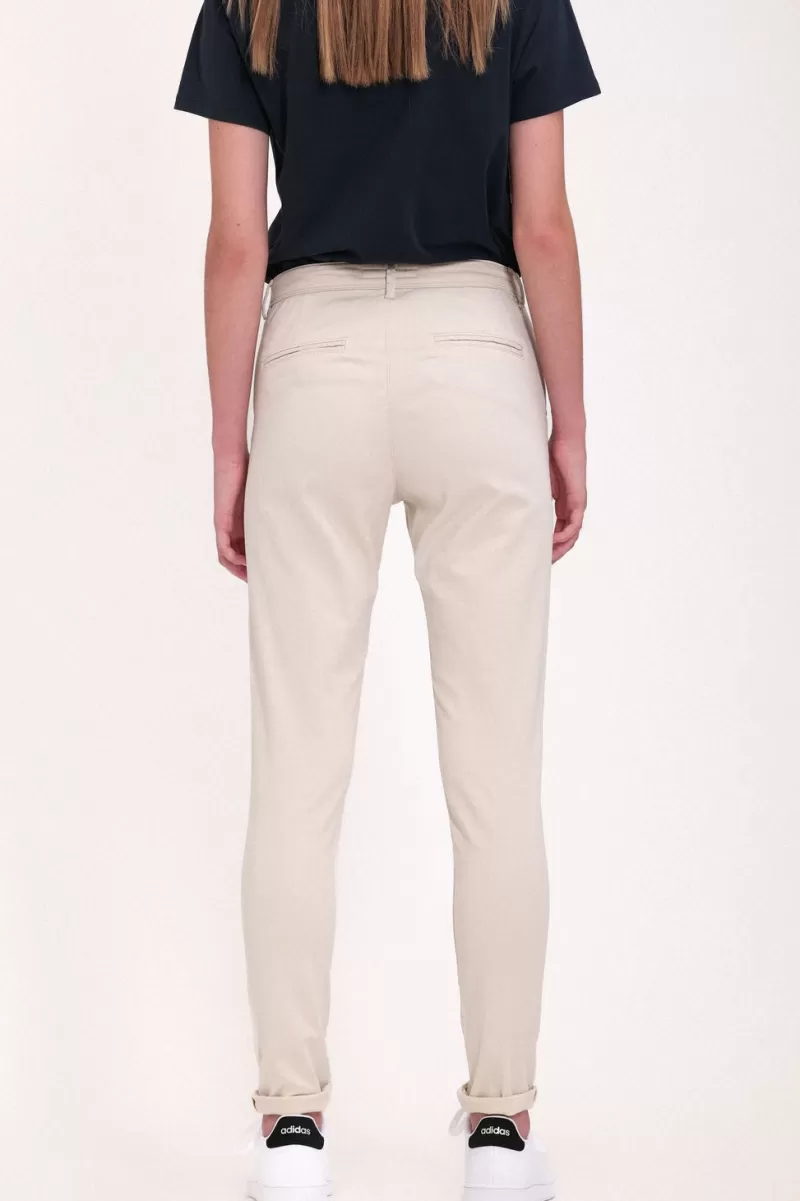 Teddy Smith Pantalon<Pantalon coupe chino slim P-NINA CHINO MIDDLE WHITE MIDDLEWHITE