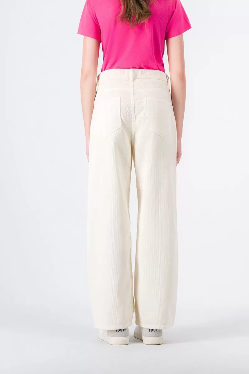 Teddy Smith Pantalon<Pantalon coupe droite P-ELECTRA JR BUTTON MIDDLE WHITE MIDDLEWHITE