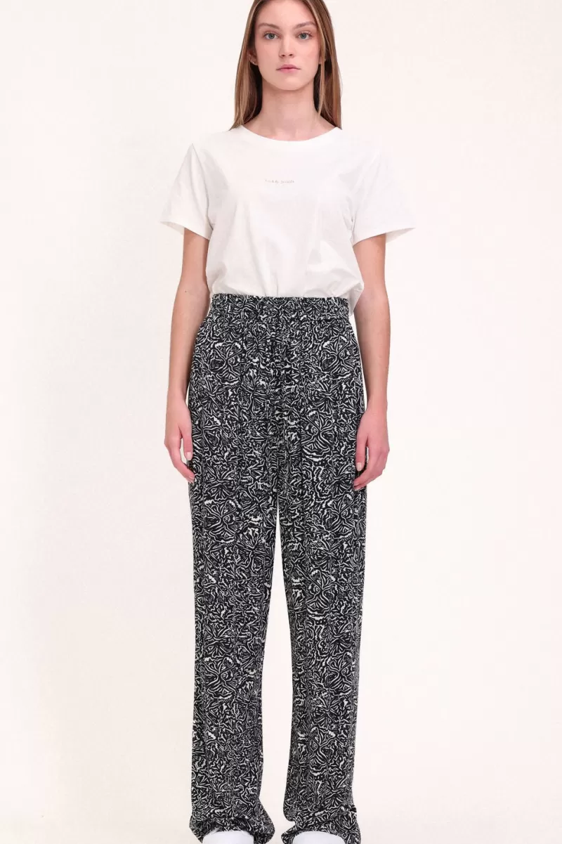 Teddy Smith Pantalon<Pantalon fluide P-SILIA DARK NAVY PRINT