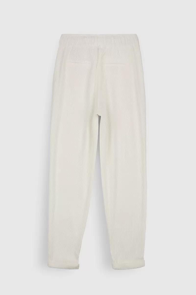 Teddy Smith Pantalon<Pantalon TEDDY VELOURS MIDDLE WHITE MIDDLEWHITE