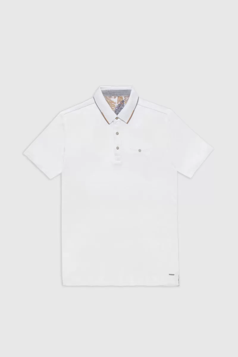 Teddy Smith Polo<Polo jersey manches courtes P-MILIO MC MIDDLE WHITE