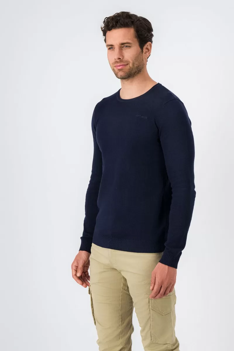 Teddy Smith Pull<Pull à col rond PULSER RC TOTAL NAVY CHINE TOTALNAVYCHINE