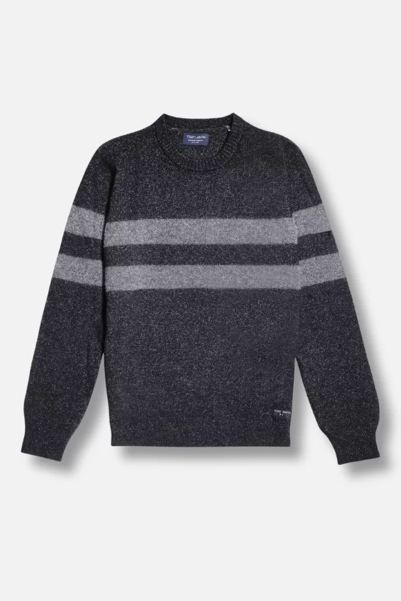 Teddy Smith Pull<Pull à col rond ROVER MELANGE BLACK