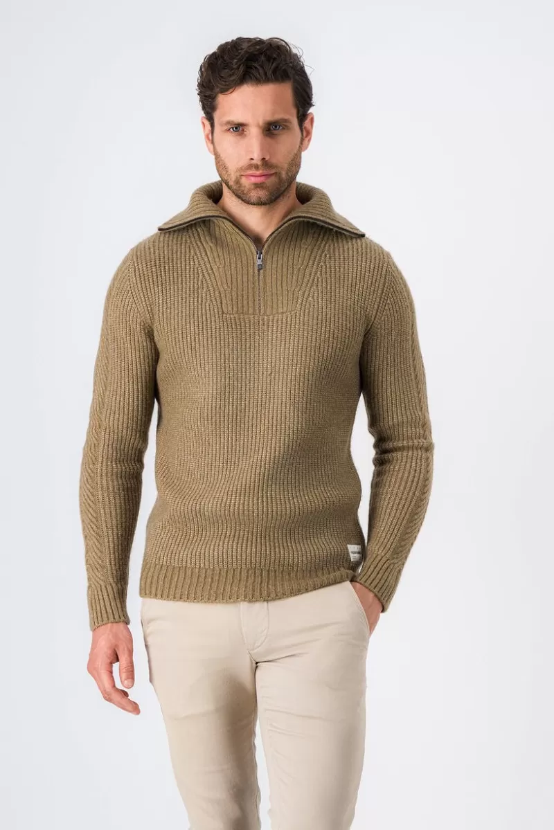 Teddy Smith Pull<Pull col camionneur CARMINO CHATAIN CHINE CHATAINCHINE