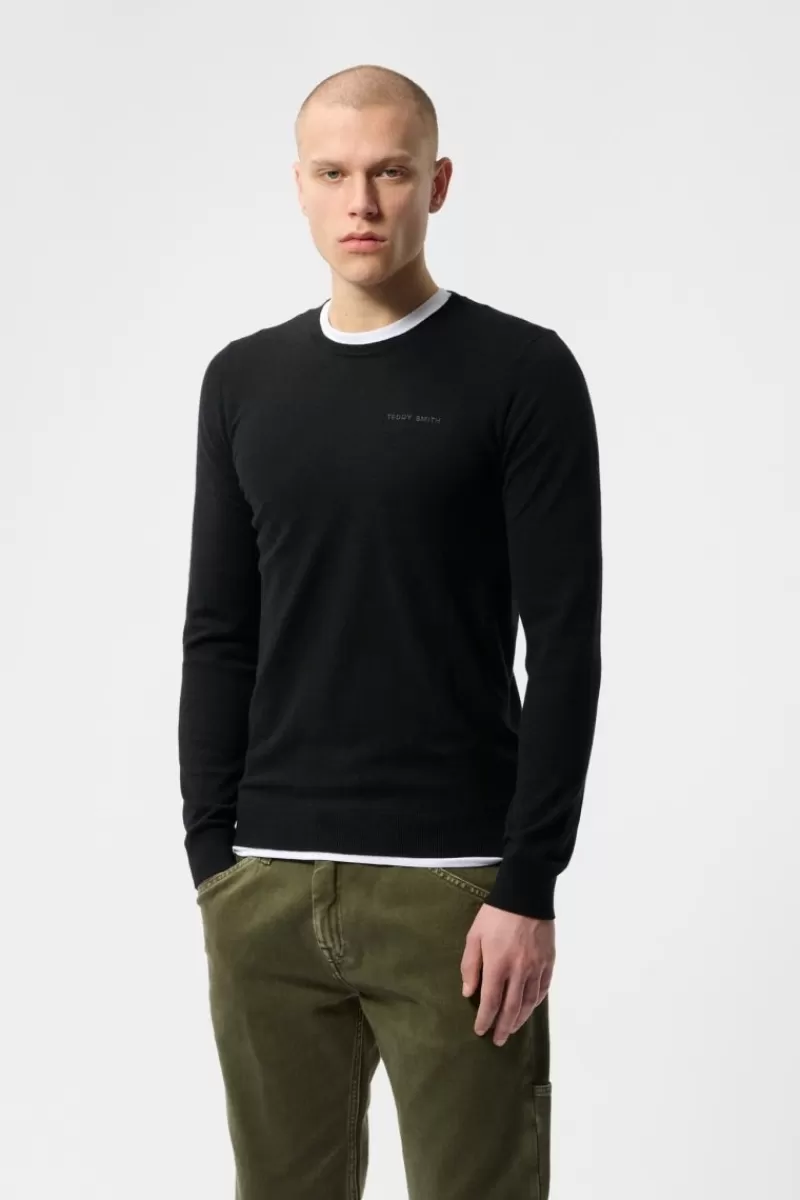 Teddy Smith Pull<Pull col rond P-MARC NOIR