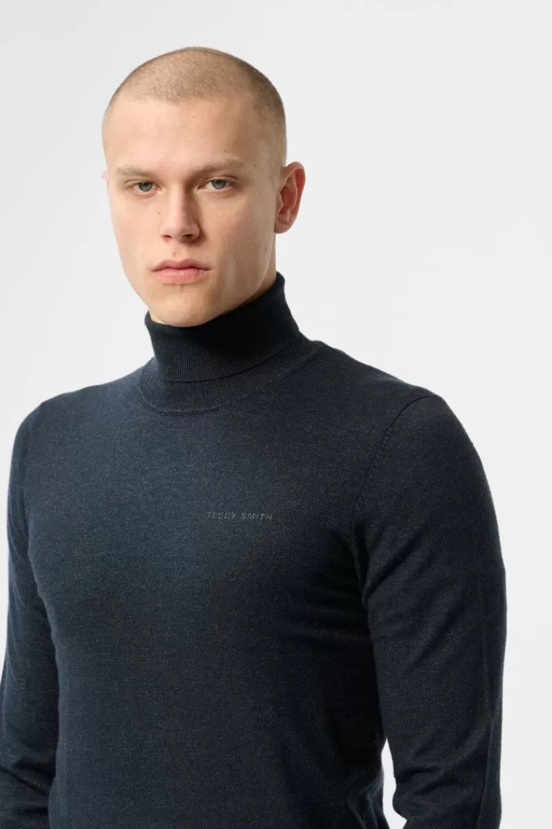 Teddy Smith Pull<Pull col roulé P-MARICK DARK NAVY CHINE DARKNAVYCHINE