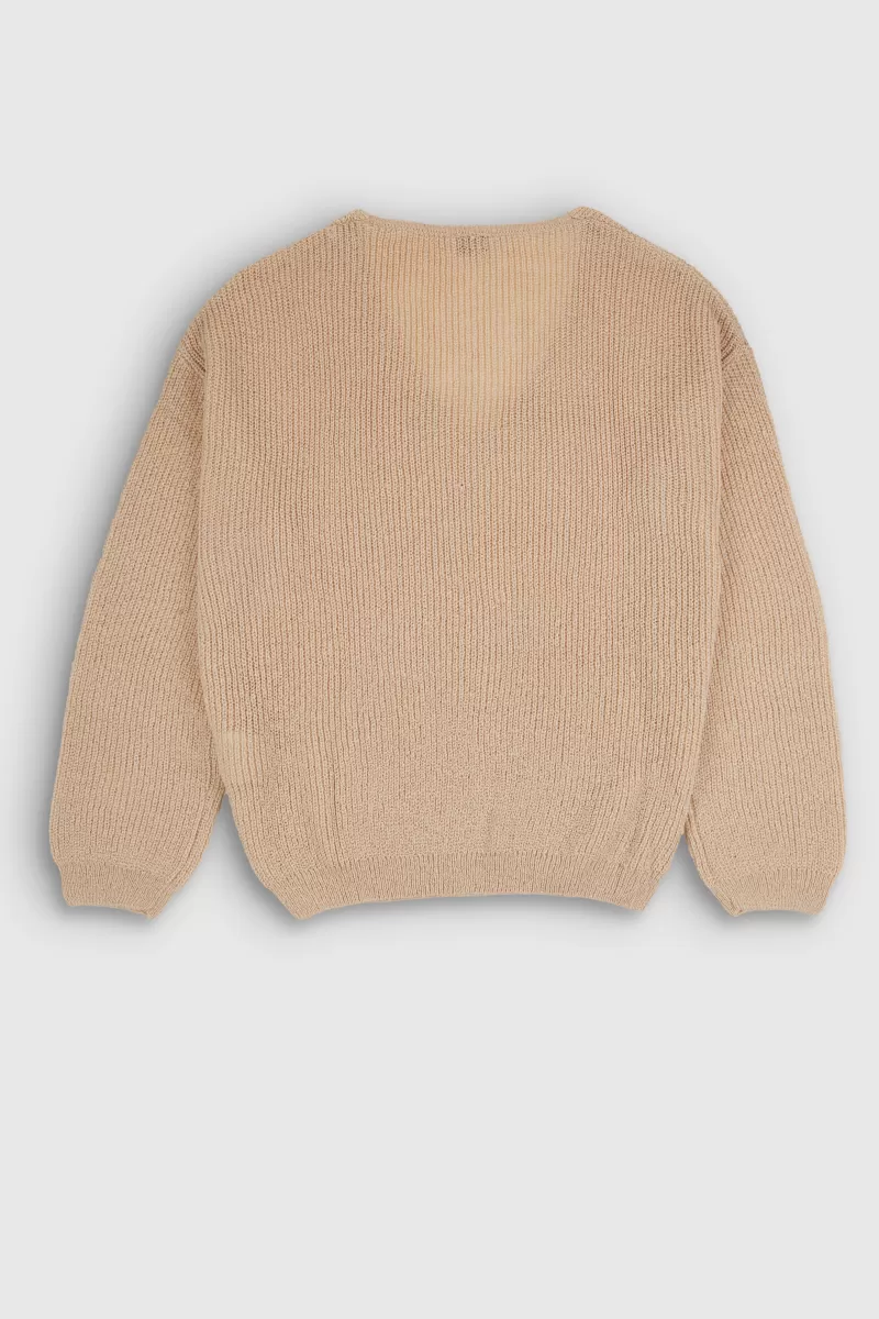 Teddy Smith Pull<Pull col V P-MAG BEIGE ARGILE BEIGEARGILE