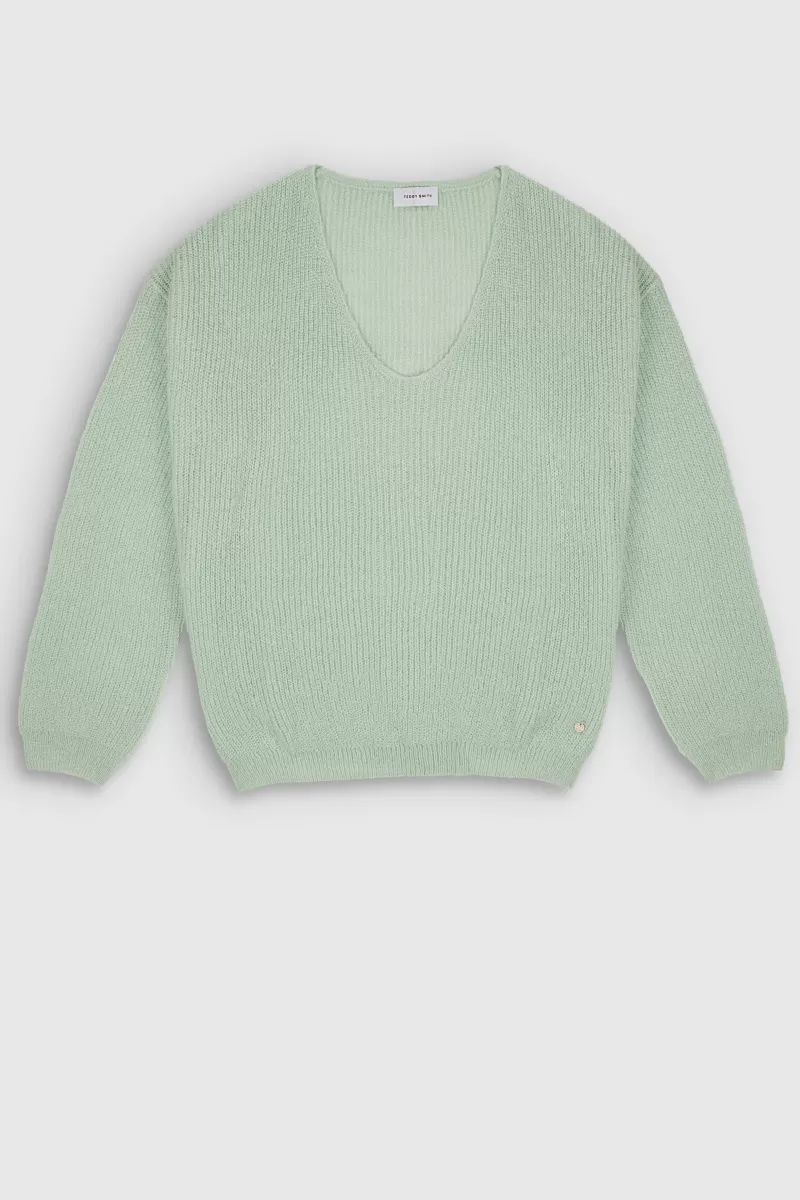 Teddy Smith Pull<Pull col V P-MAG STONE MINT STONEMINT