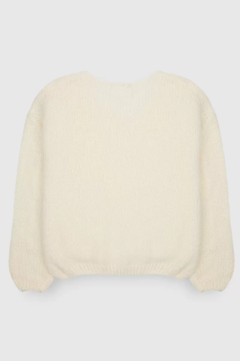 Teddy Smith Sweat<Pull col V P-MOLLY JR MIDDLE WHITE MIDDLEWHITE