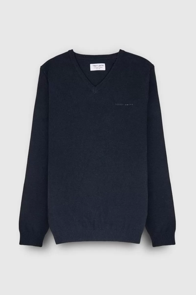 Teddy Smith Pull<Pull col V PULSER 3 TOTAL NAVY CHINE TOTALNAVYCHINE