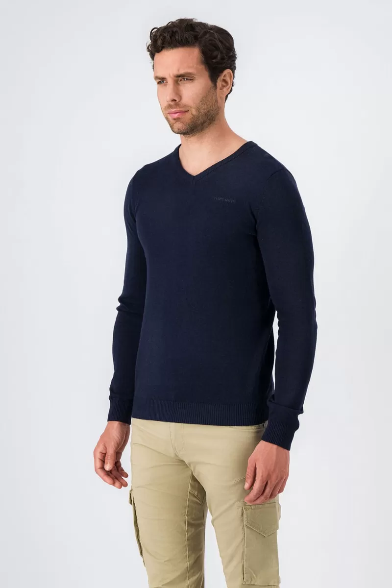 Teddy Smith Pull<Pull col V PULSER 2 TOTAL NAVY CHINE TOTALNAVYCHINE