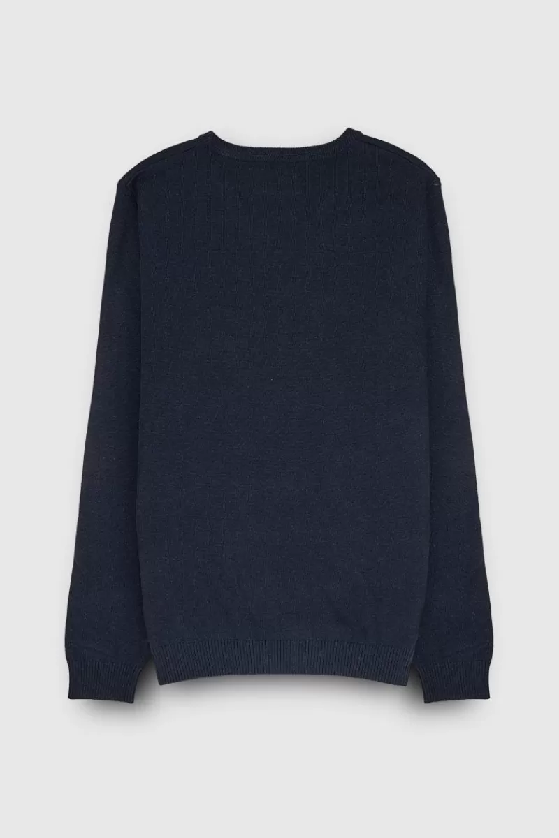 Teddy Smith Pull<Pull col V PULSER 3 TOTAL NAVY CHINE TOTALNAVYCHINE