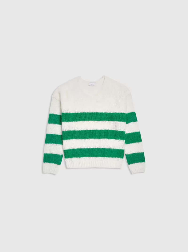 Teddy Smith Sweat<Pull P-MOLLY STRIPES JR MIDDLE WHITE