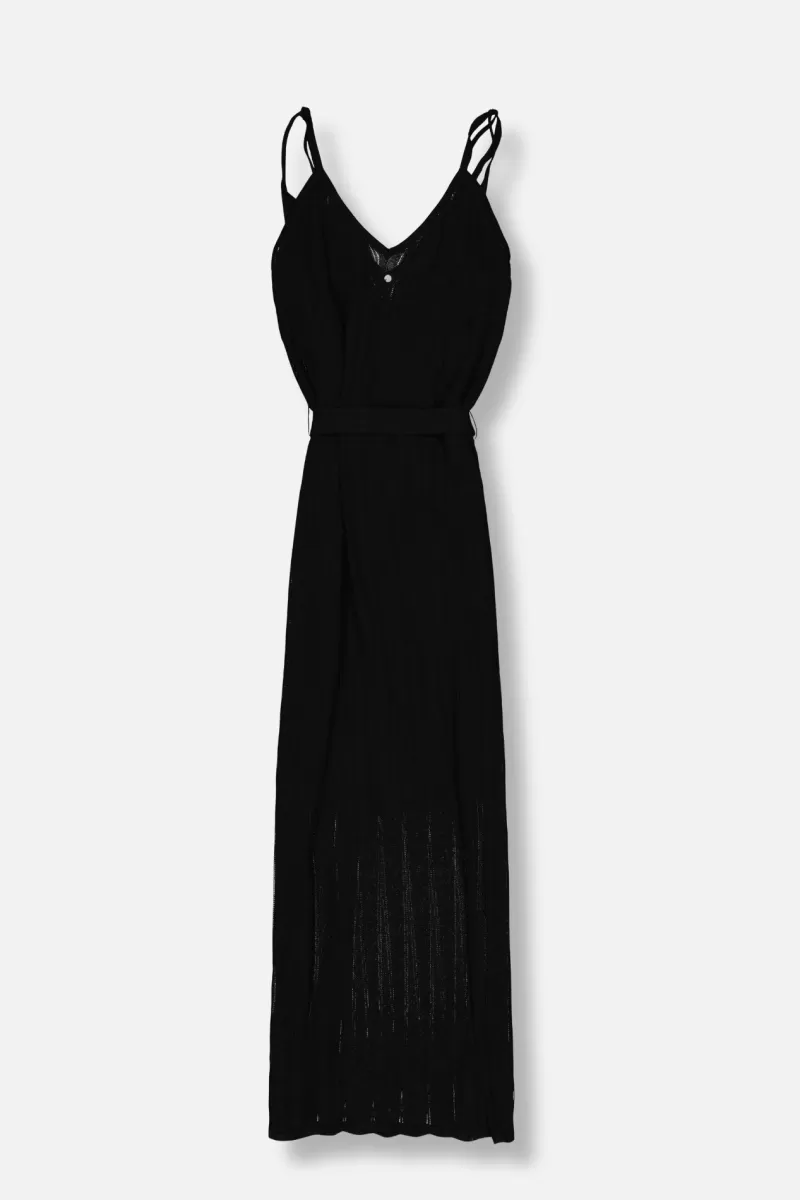 Teddy Smith Robe<Robe en maille longue ajourée R-THALIA NOIR