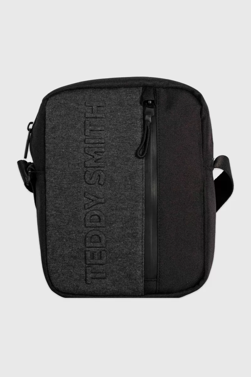 Teddy Smith Accessoires<Sac bandoulière en tissu recyclé SAPHYR MELANGE BLACK MELANGEBLACK