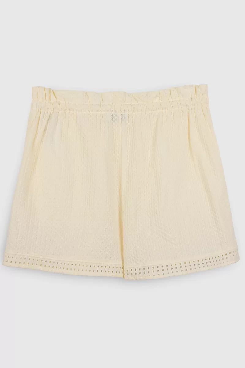 Teddy Smith Short<Short en broderie anglaise S-CRONY MIDDLE WHITE