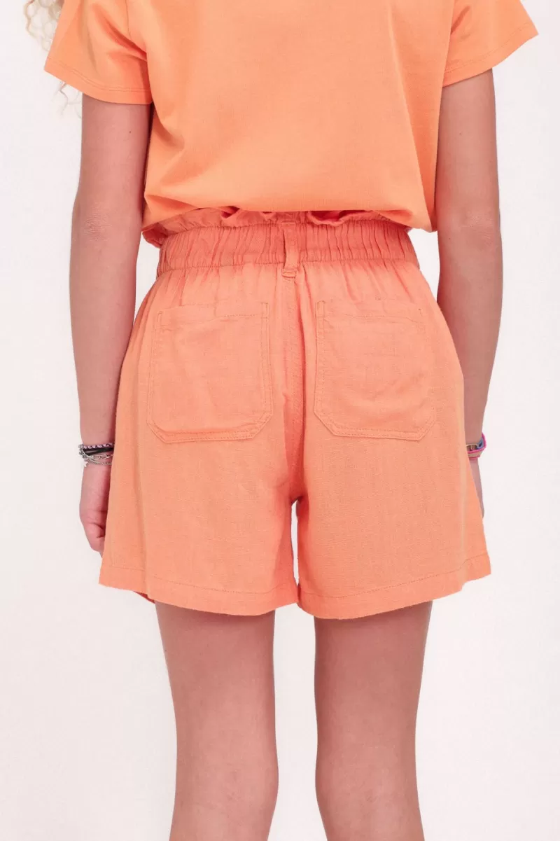 Teddy Smith Short<Short taille élastiquée S-SUZIE JR LINEN SWEET ABRICOT SWEETABRICOT