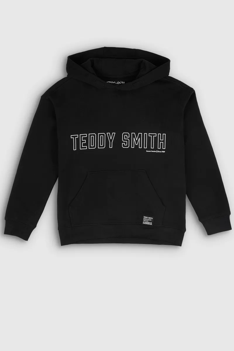 Teddy Smith Sweat<Sweat à capuche coupe large S-REC HOODY JR CHARBON