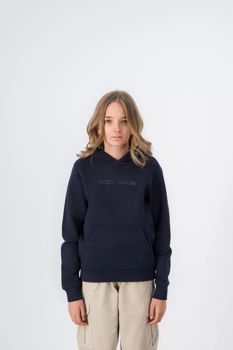 Teddy Smith Sweat<Sweat à capuche NEW SOLY JR TOTAL NAVY/PRINT 1 TOTALNAVY/PRINT1