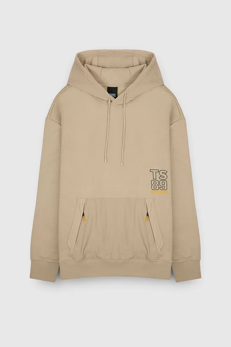 Teddy Smith Sweat<Sweat à capuche S-HOUSTON HOODY BEIGE