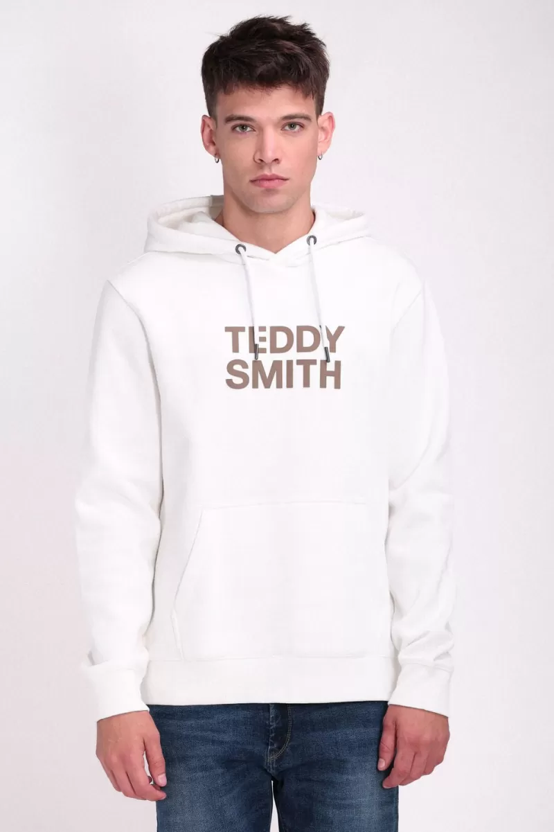 Teddy Smith Sweat<Sweat à capuche SICLASS HOODY MIDDLE WHITE MIDDLEWHITE