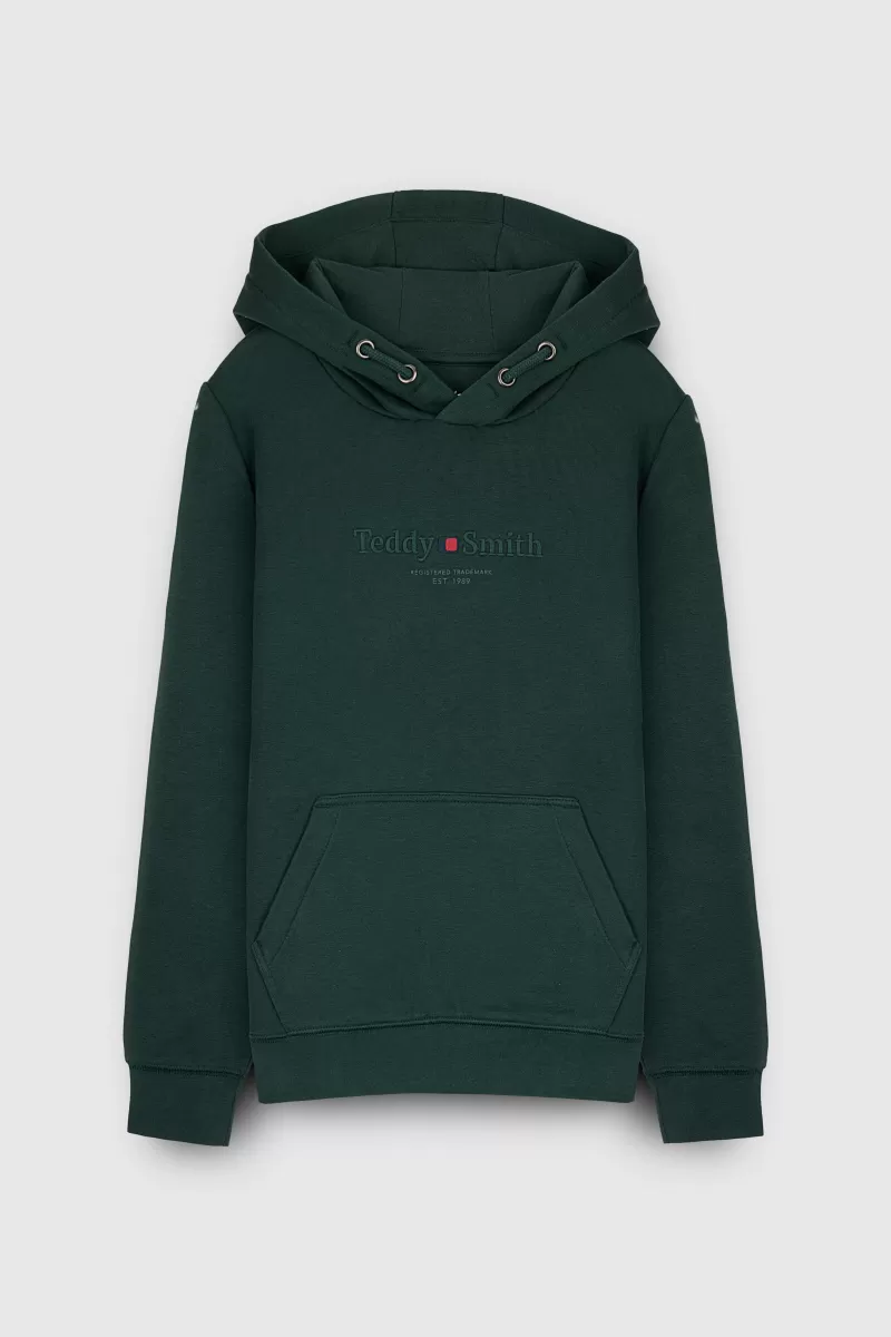 Teddy Smith Sweat<Sweat à capuche S-JIM HOODY JR VERT SCARABE VERTSCARABE