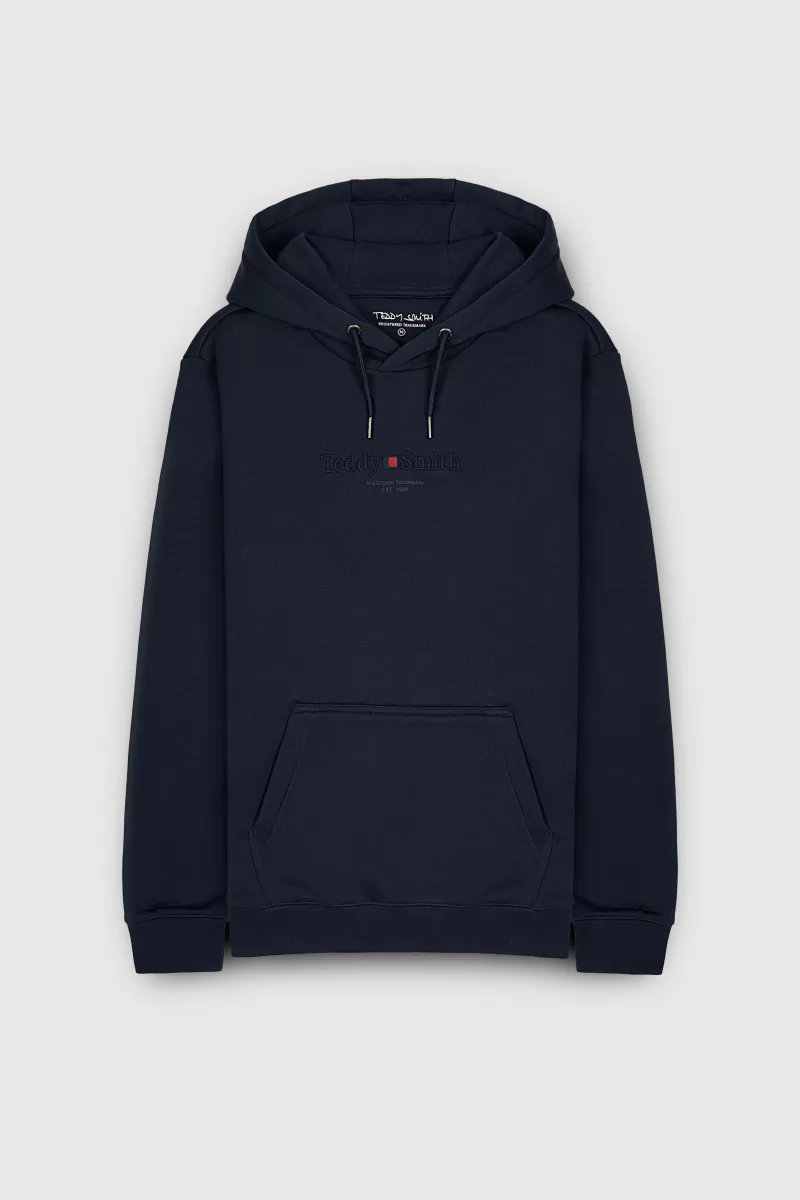 Teddy Smith Sweat<Sweat à capuche S-JIM HOODY TOTAL NAVY TOTALNAVY