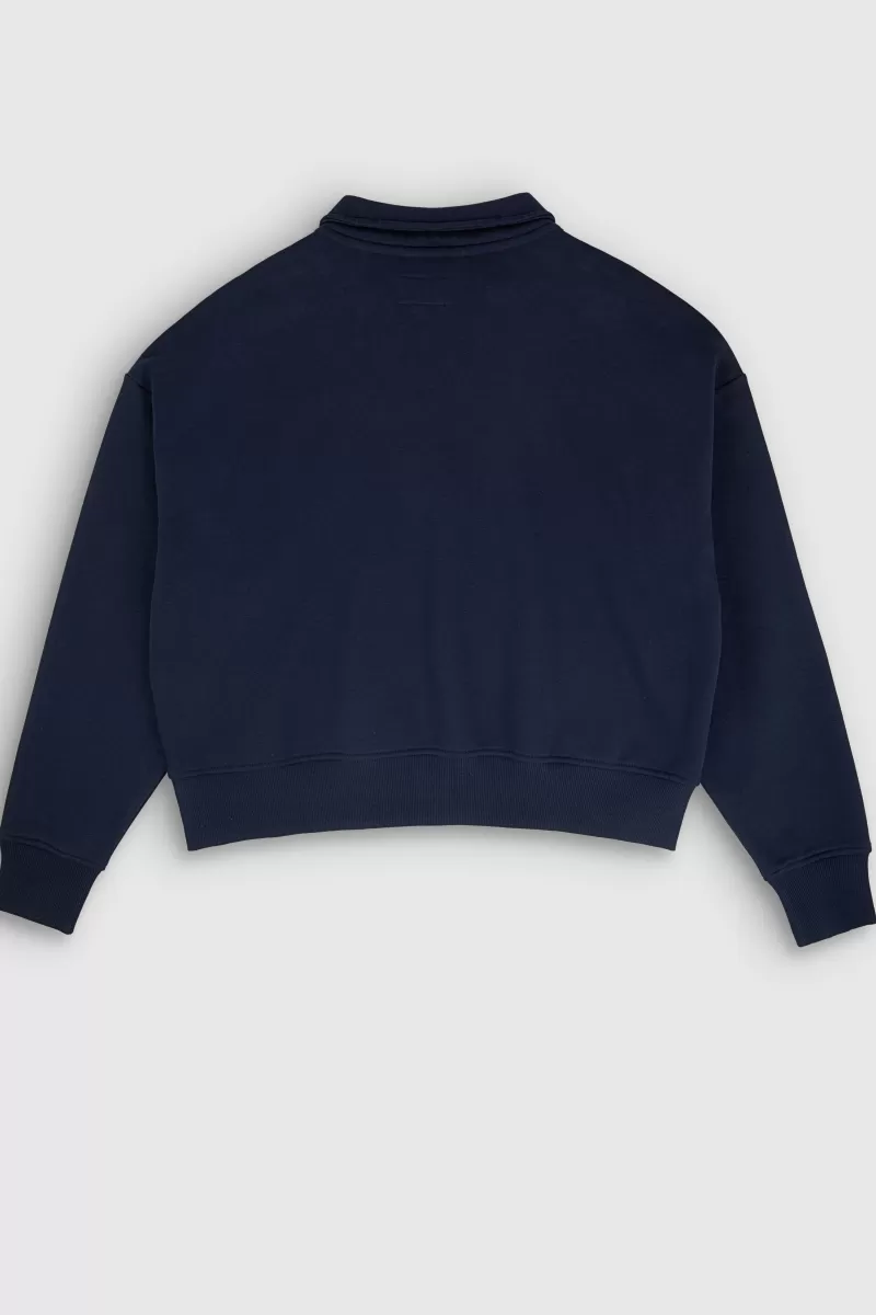 Teddy Smith Sweat<Sweat col montant zippé S-HYPE ZIP BLUE INK BLUEINK