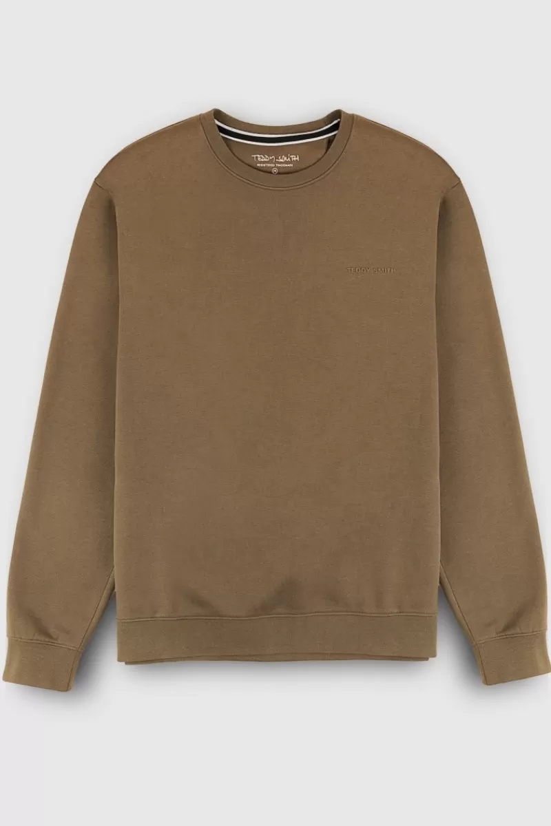 Teddy Smith Sweat<Sweat col rond S-NARK RC MOKA BEIGE MOKABEIGE