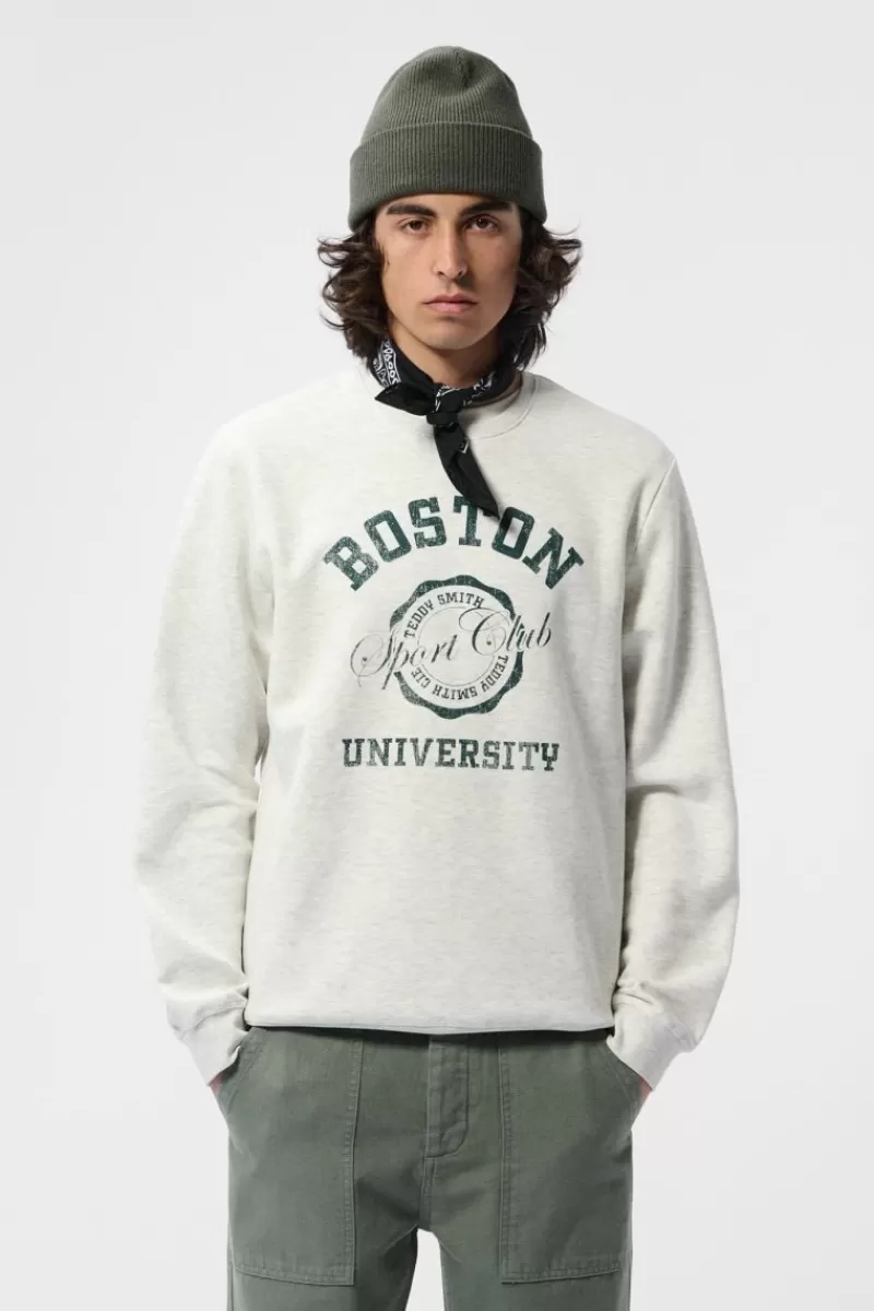 Teddy Smith Sweat<Sweat S-BOSTON RC BLANC IVOIRE CHINE