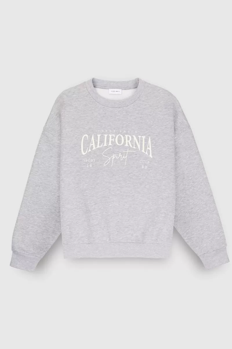 Teddy Smith Sweat<Sweat S-CALI GRIS CHINE GRISCHINE