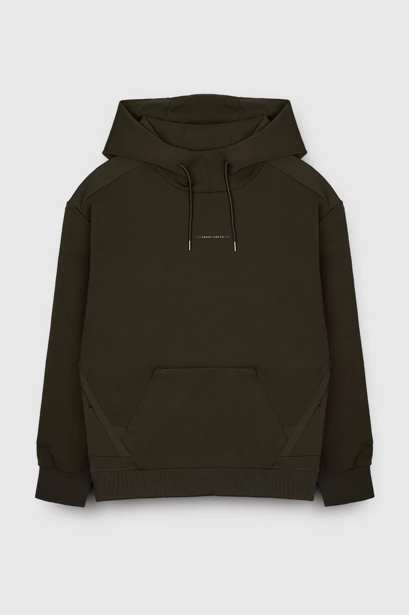 Teddy Smith Sweat<Sweat S-HANKO HOODY RAVEN KAKI