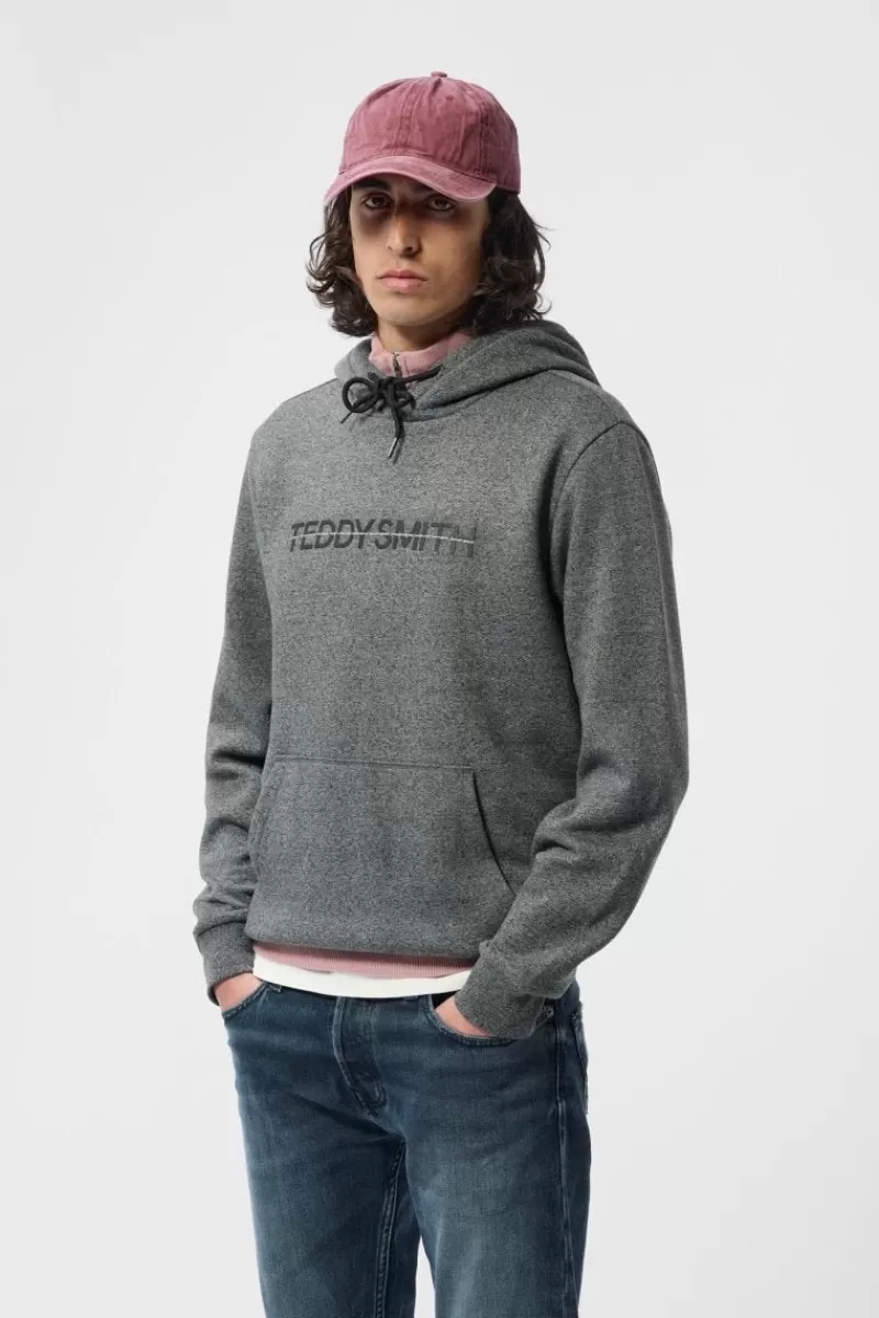 Teddy Smith Sweat<Sweat S-OSBORN HOODY MELANGE BLACK