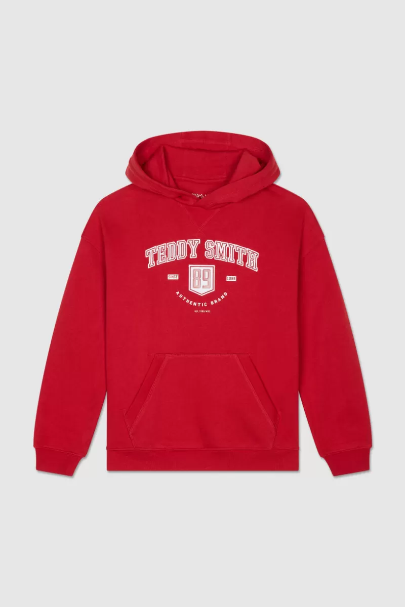 Teddy Smith Sweat<Sweatshirt à capuche LIVE HOODY JR JAM RED JAMRED