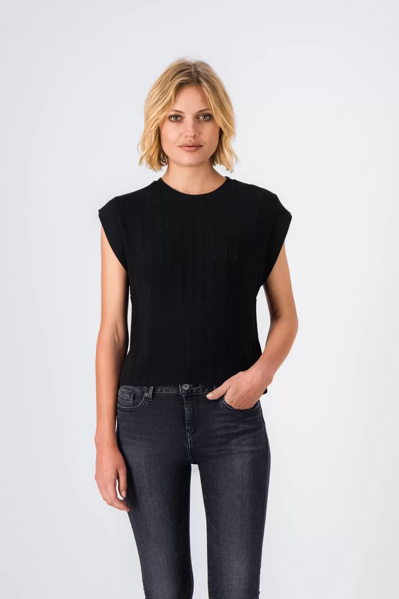 Teddy Smith T-shirt<Top en maille ELISA NOIR