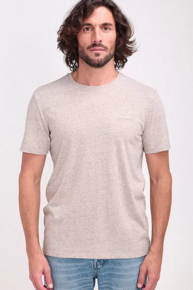 Teddy Smith T-shirt<T-shirt chiné col rond T-NARK BEIGE CHINE BEIGECHINE