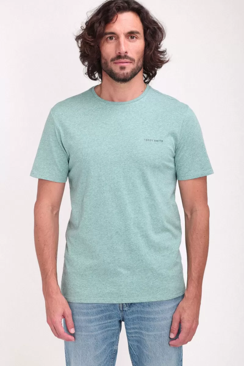 Teddy Smith T-shirt<T-shirt chiné col rond T-NARK VINTAGE KAKI CHINE VINTAGEKAKICHINE