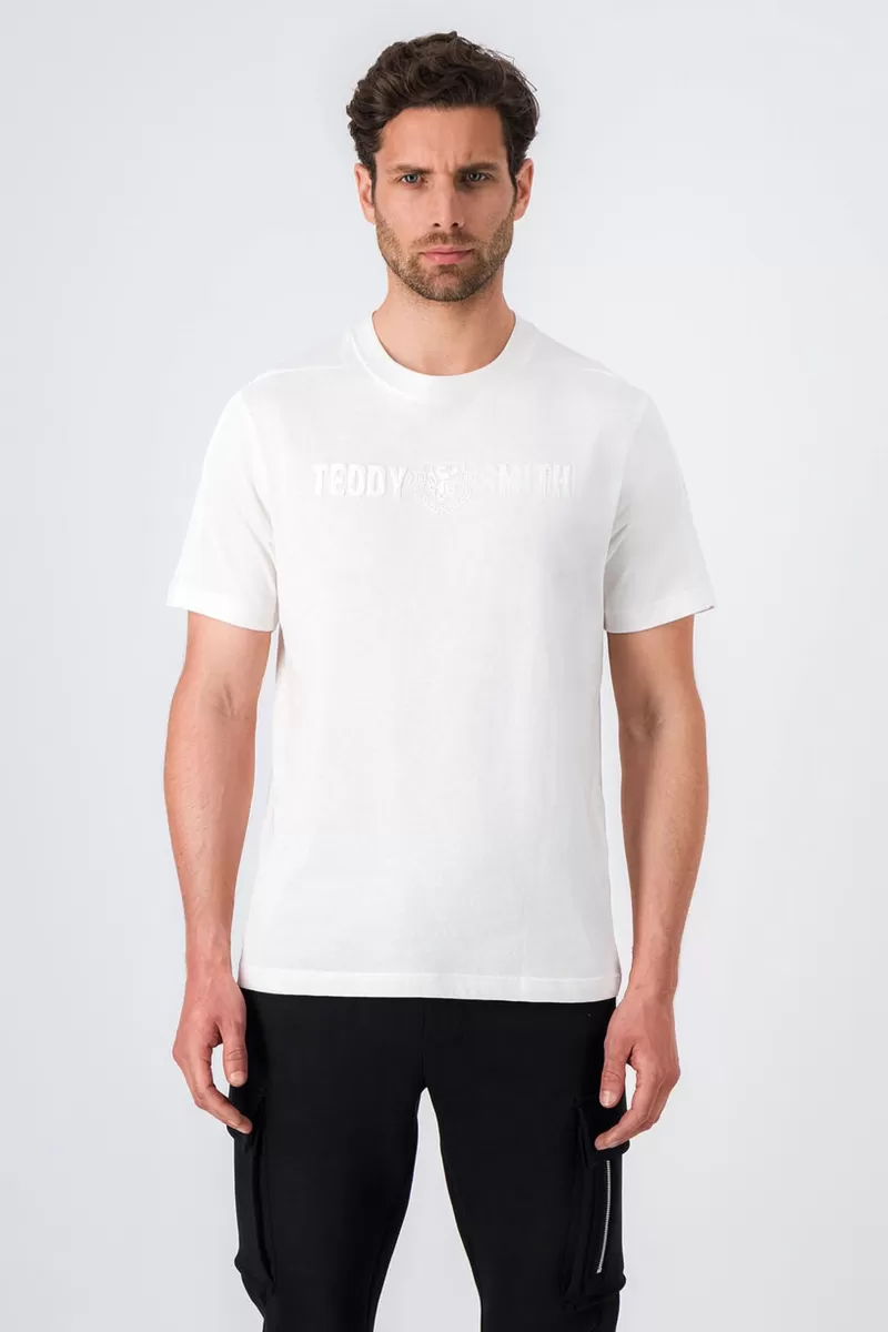 Teddy Smith T-shirt<T-shirt col rond avec découpe KENZIE MC MIDDLE WHITE