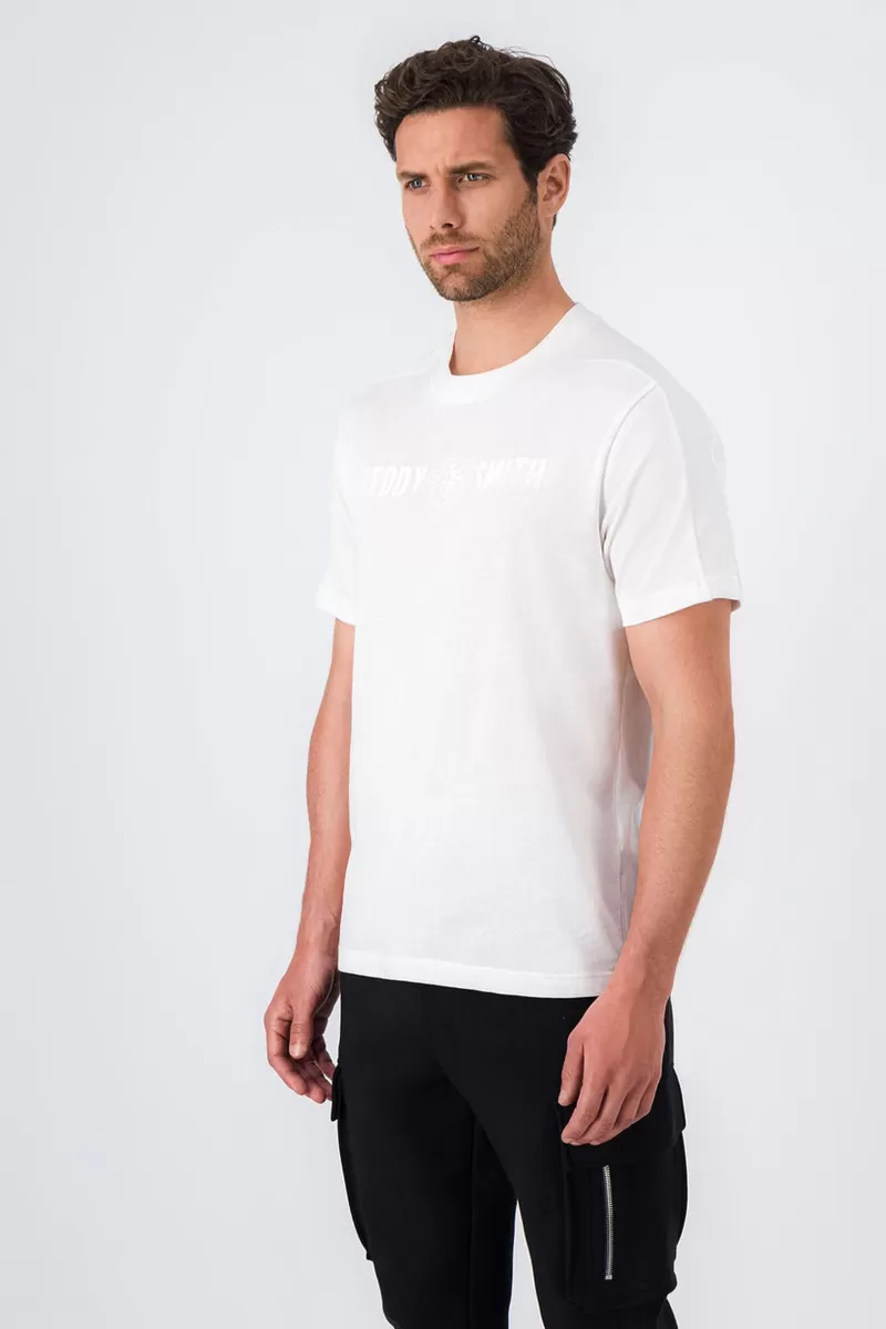 Teddy Smith T-shirt<T-shirt col rond avec découpe KENZIE MC MIDDLE WHITE