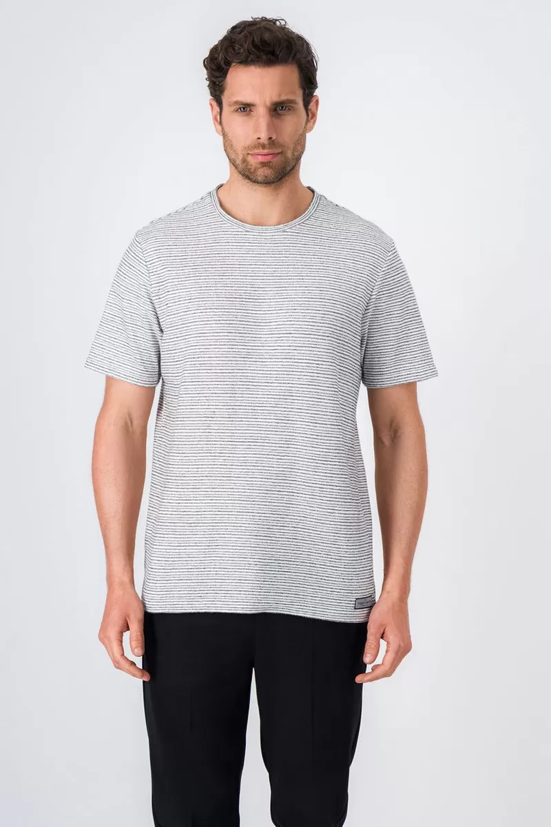 Teddy Smith T-shirt<T-shirt col rond jacquard COOPER MC MIDDLE WHITE