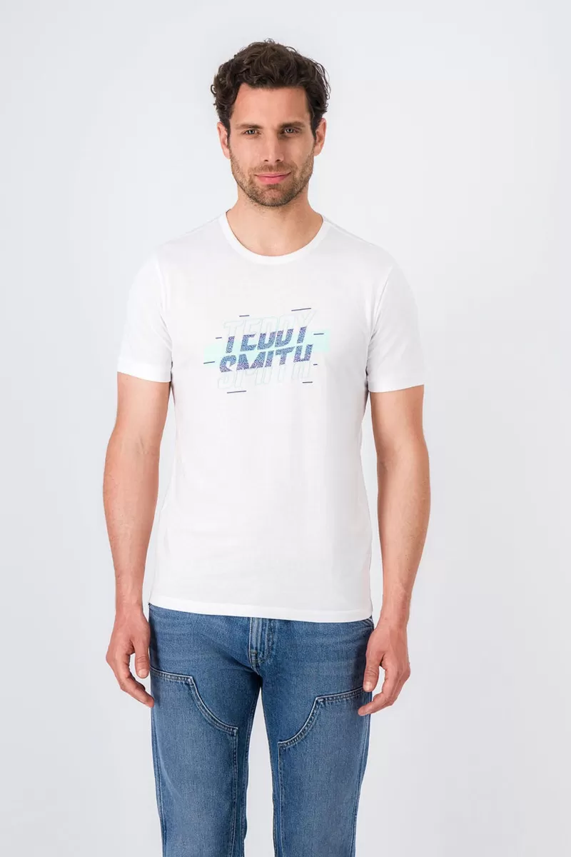 Teddy Smith T-shirt<T-shirt col rond JAVIER MC BLANC