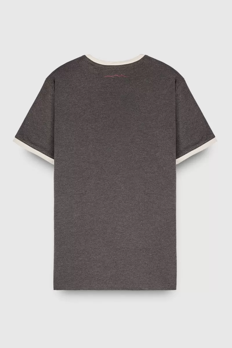 Teddy Smith T-shirt<T-shirt col rond manches courtes THE TEE 2 R ANTHRACITE CHINE/MIDDLE W ANTHRACITECHINE/MIDDLEW