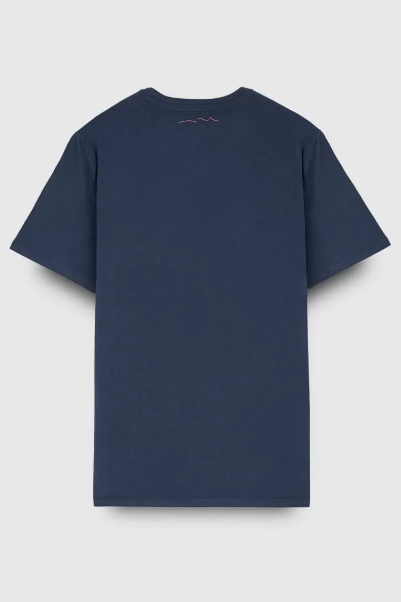 Teddy Smith T-shirt<T-shirt col rond manches courtes THE TEE 1 TOTAL NAVY TOTALNAVY